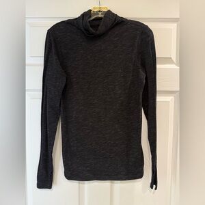 Cabi Size Small Style #3225 Odyssey Turtleneck Spacedye Black/Gray w/ Thumbholes